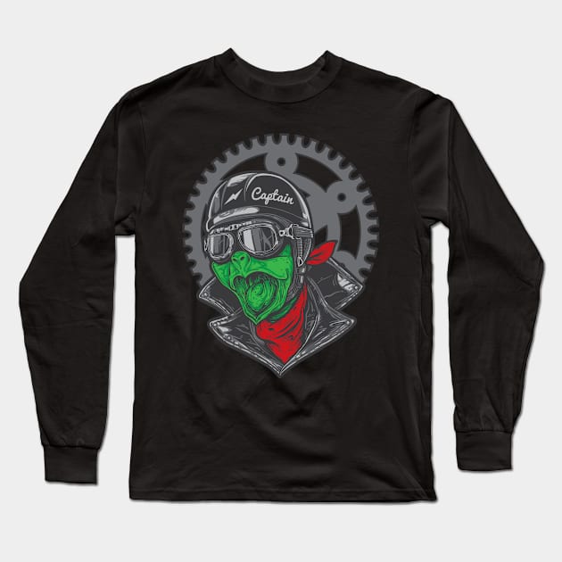 Turtle Biker Long Sleeve T-Shirt by TomCage